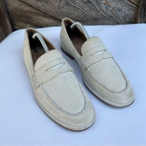 Sam Edelman Birch Pelican Penny Loafer Womens 9 Suede Slip On Shoes Almond Toe